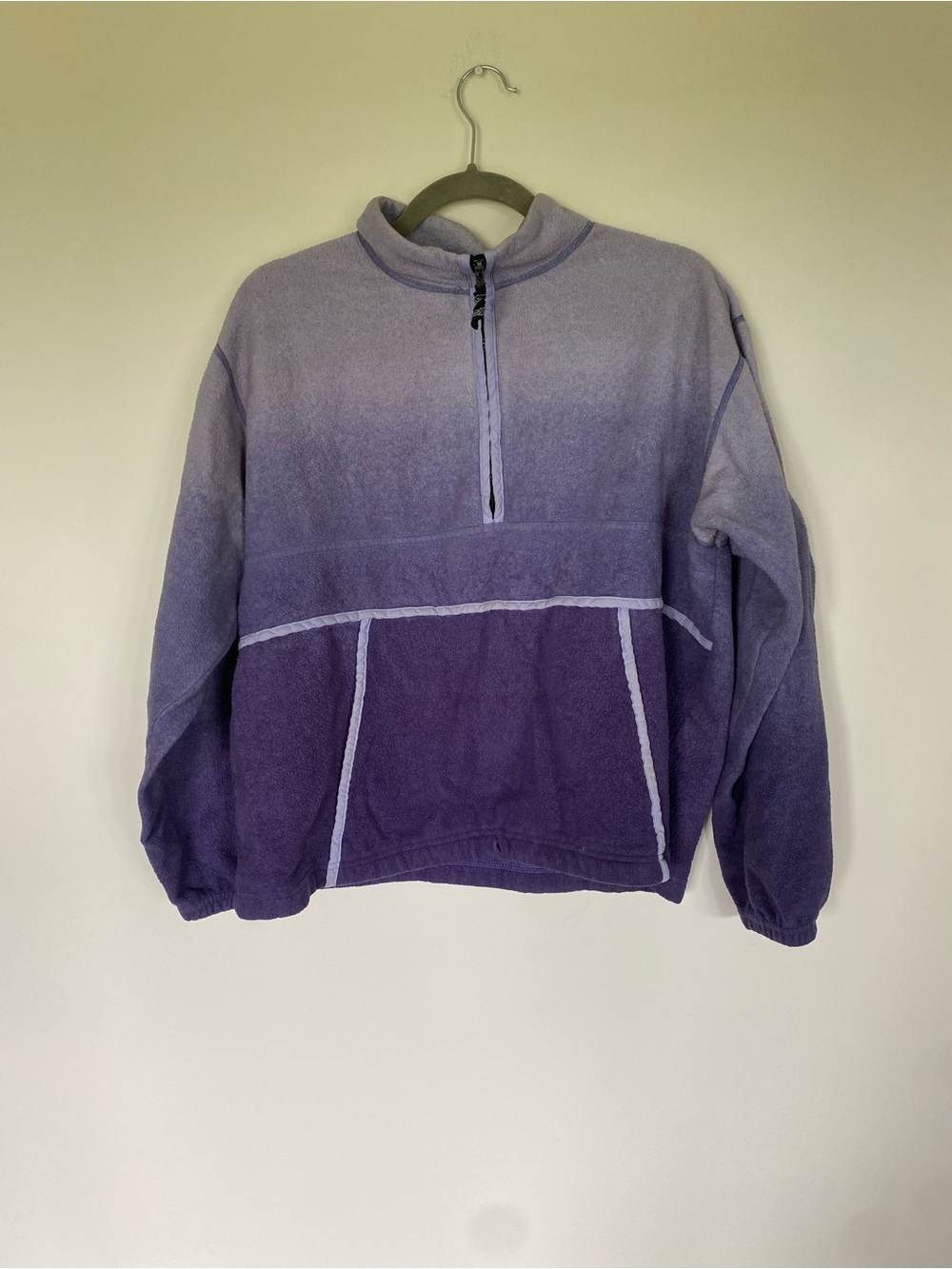 Vintage Ombre Quarter-Zip Fleece Pullover - Purple